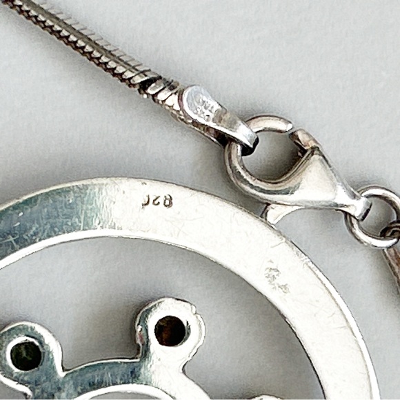 Multi Gemstone Seven Chakra Spiral Sterling Silver Necklace - Picture 8 of 8